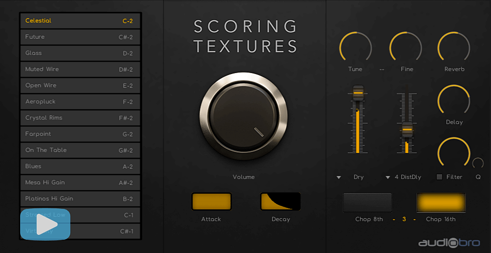 Scoring Textures with Blue Video Button B